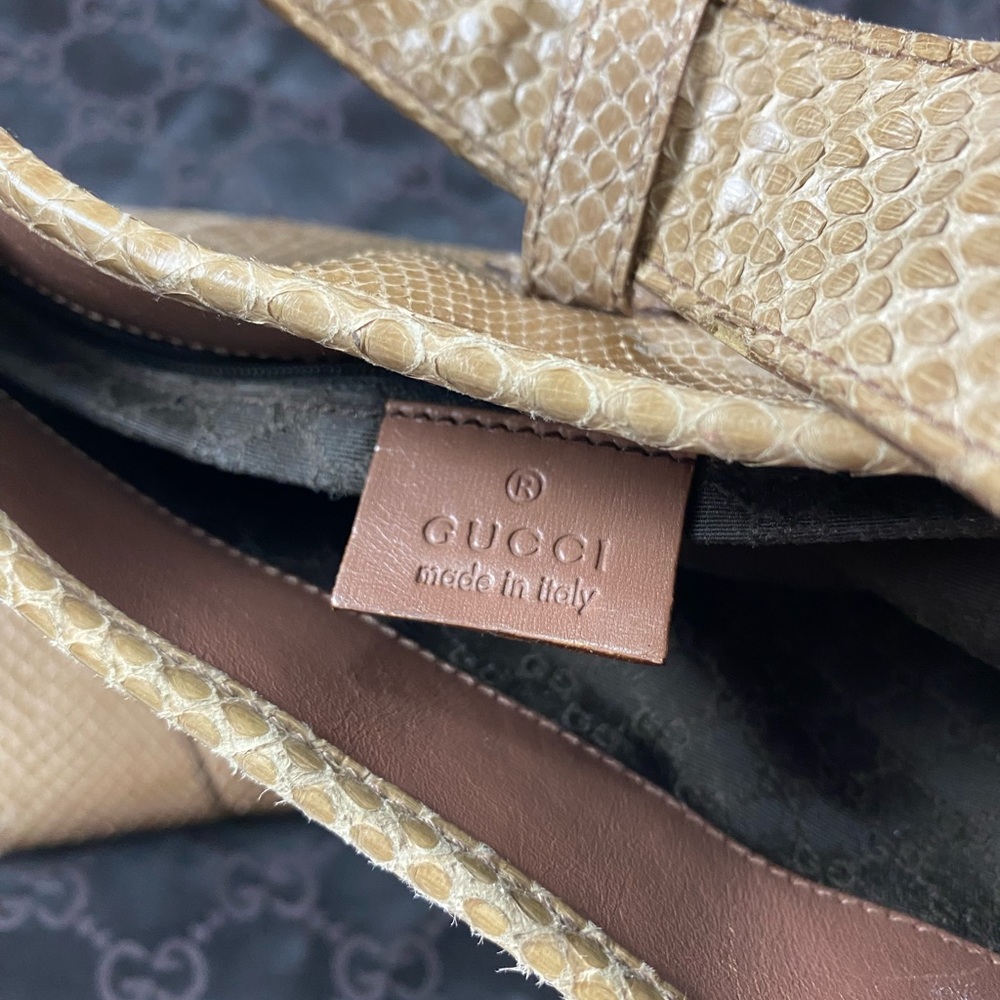Gucci Tan Python Shoulder Bag - Picture 9 of 11